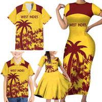 Custom West Indies Cricket Family Matching Short Sleeve Bodycon Dress and Hawaiian Shirt Windies Newest Version - Wonder Print Shop