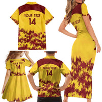 Custom West Indies Cricket Family Matching Short Sleeve Bodycon Dress and Hawaiian Shirt Windies Newest Version - Wonder Print Shop