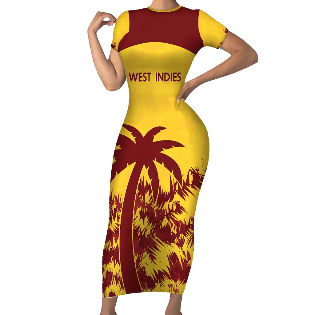 Custom West Indies Cricket Family Matching Short Sleeve Bodycon Dress and Hawaiian Shirt Windies Newest Version - Wonder Print Shop