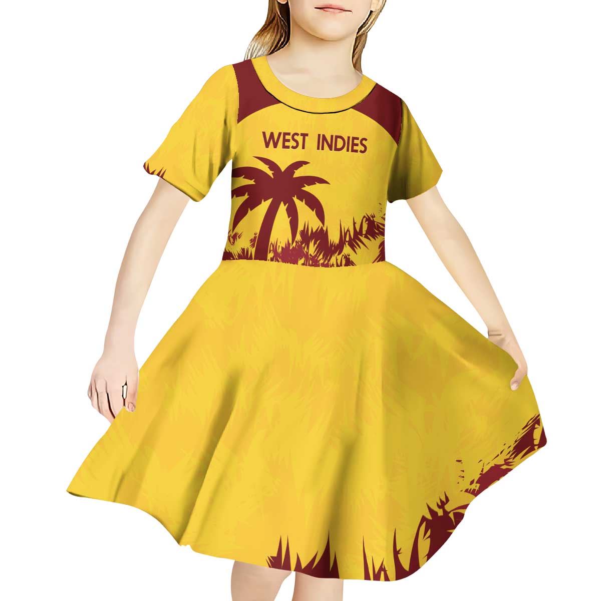 Custom West Indies Cricket Kid Short Sleeve Dress Windies Newest Version - Wonder Print Shop
