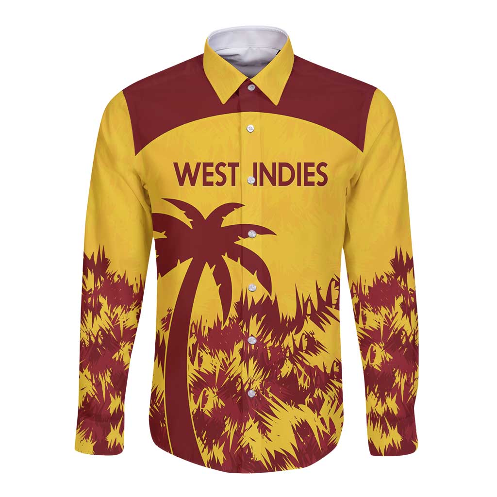 Custom West Indies Cricket Long Sleeve Button Shirt Windies Newest Version - Wonder Print Shop