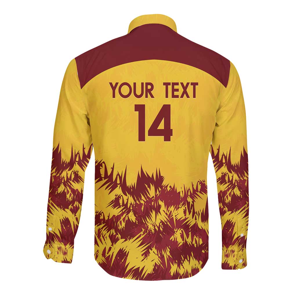 Custom West Indies Cricket Long Sleeve Button Shirt Windies Newest Version - Wonder Print Shop