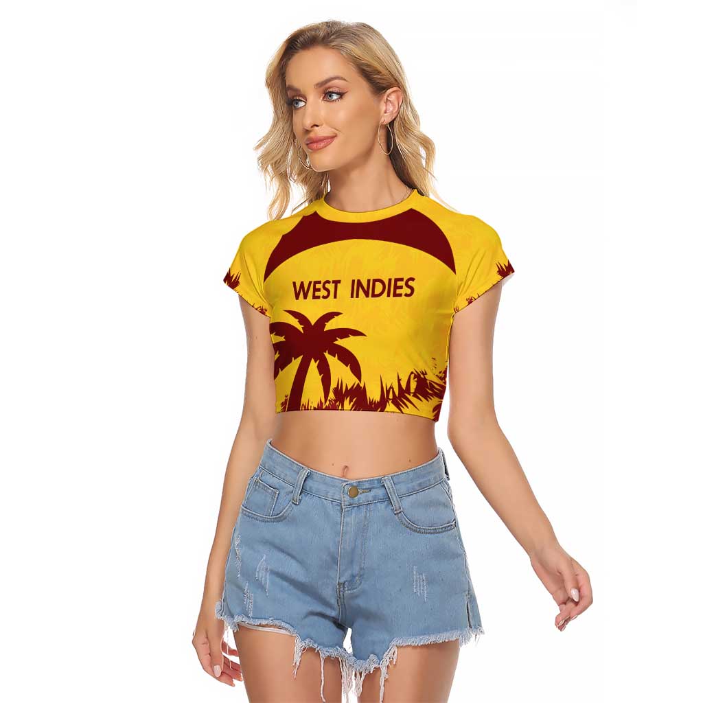 Custom West Indies Cricket Raglan Cropped T Shirt Windies Newest Version - Wonder Print Shop
