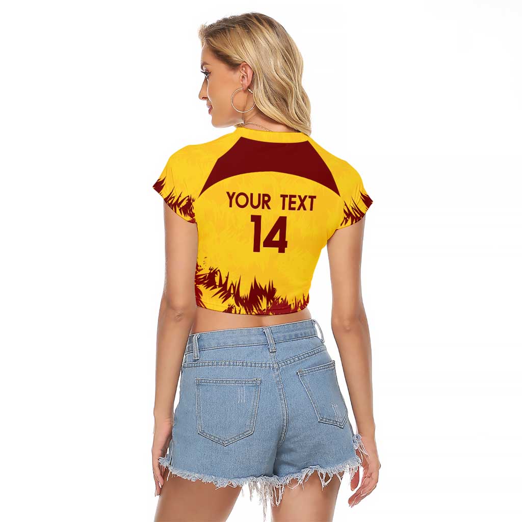 Custom West Indies Cricket Raglan Cropped T Shirt Windies Newest Version - Wonder Print Shop