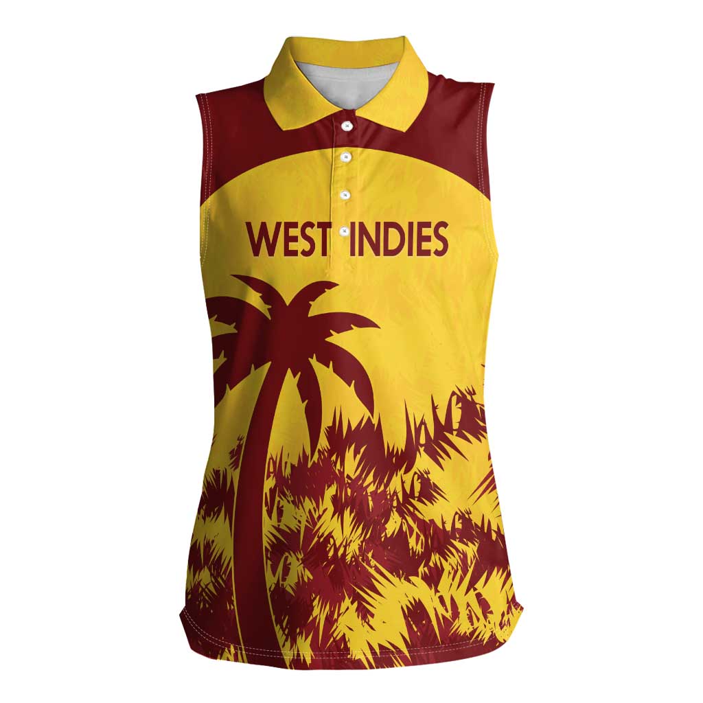 Custom West Indies Cricket Women Sleeveless Polo Shirt Windies Newest Version - Wonder Print Shop