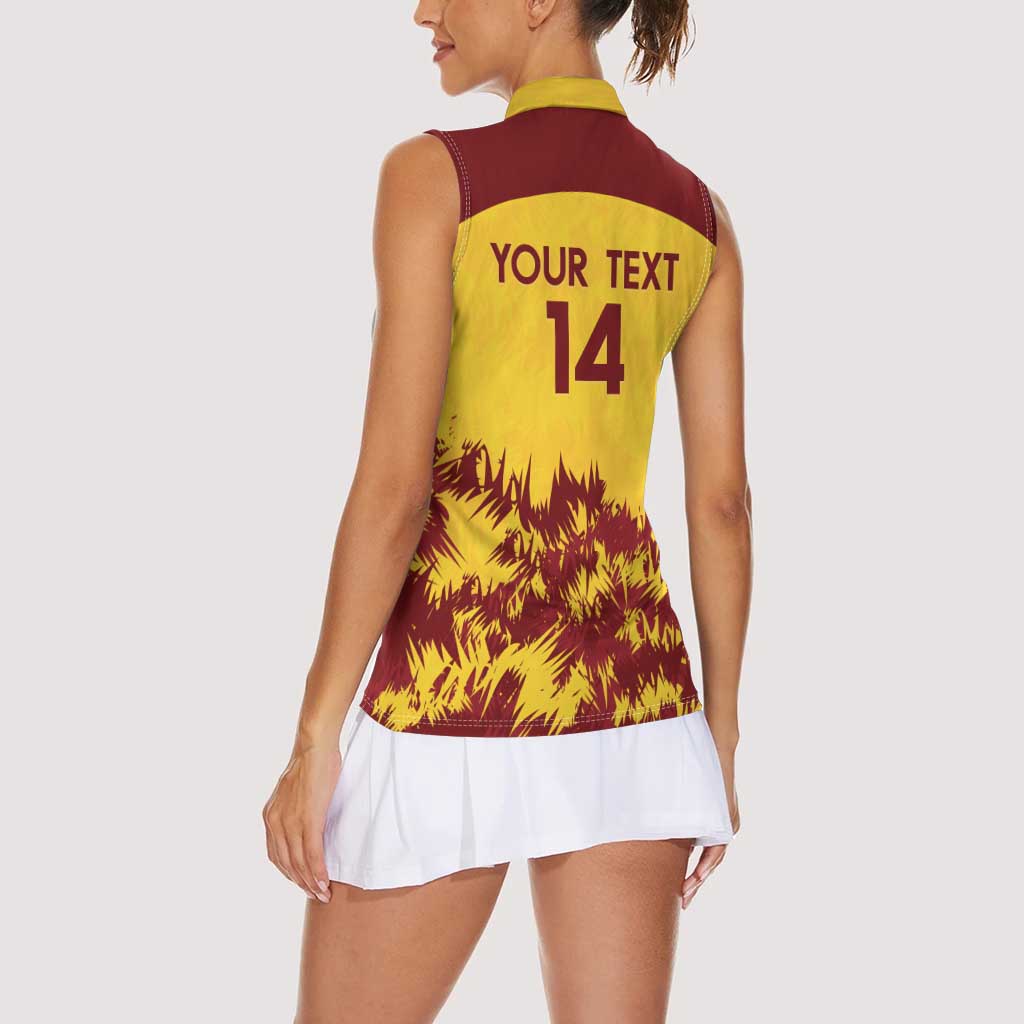 Custom West Indies Cricket Women Sleeveless Polo Shirt Windies Newest Version - Wonder Print Shop
