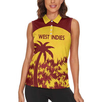 Custom West Indies Cricket Women Sleeveless Polo Shirt Windies Newest Version - Wonder Print Shop