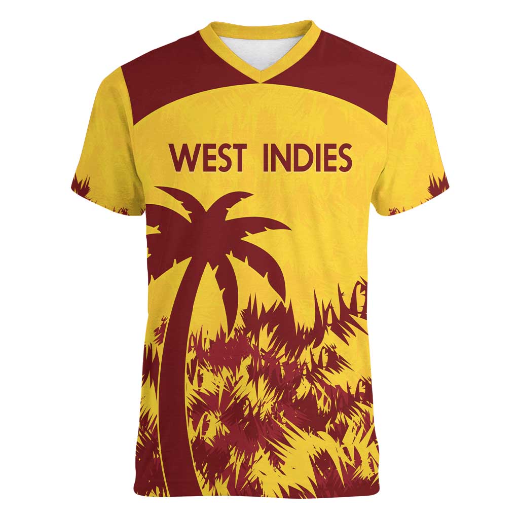 Custom West Indies Cricket Women V-Neck T-Shirt Windies Newest Version - Wonder Print Shop