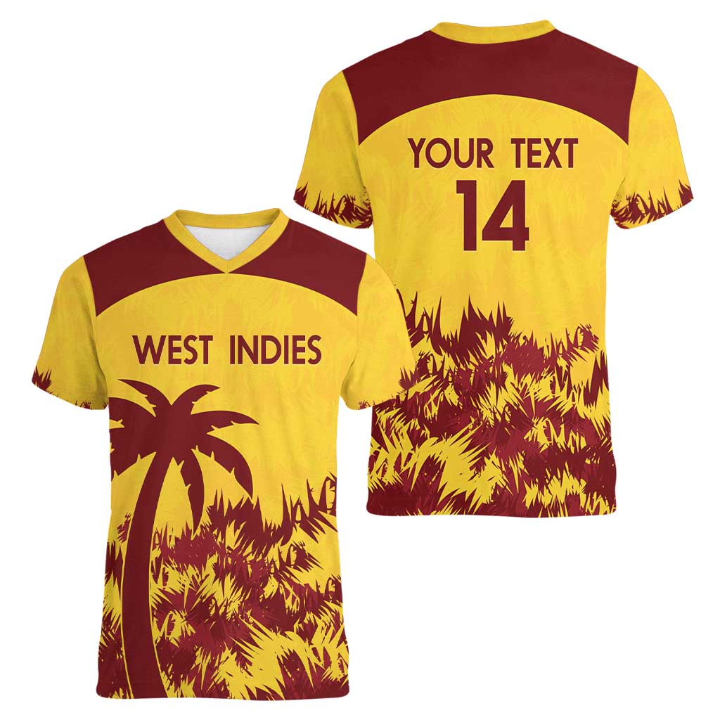 Custom West Indies Cricket Women V-Neck T-Shirt Windies Newest Version - Wonder Print Shop