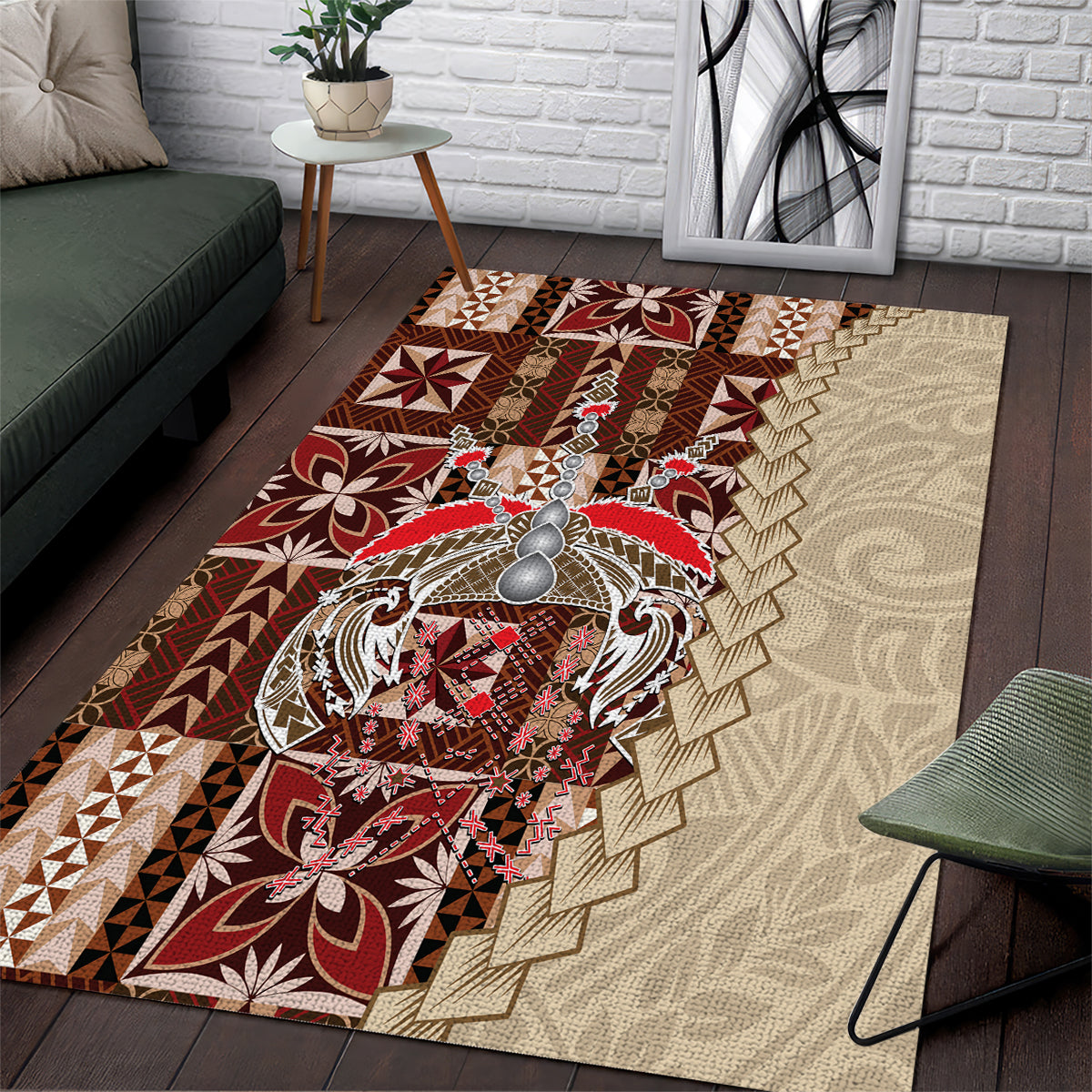 Samoa Tapau Area Rug Samoan Siapo Pattern - Wonder Print Shop