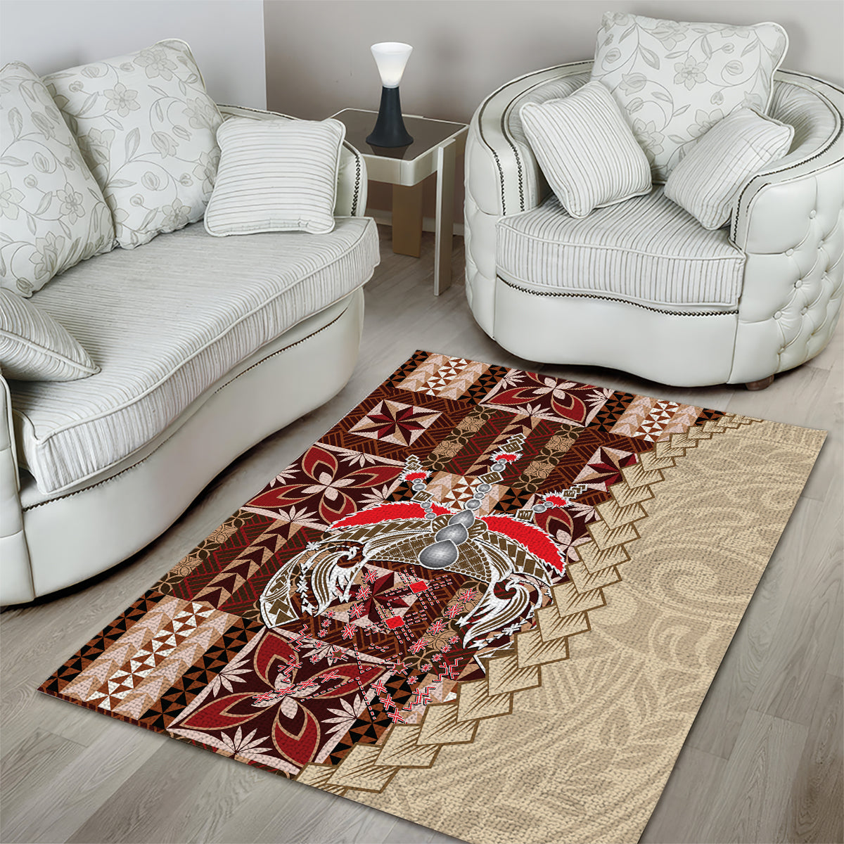 Samoa Tapau Area Rug Samoan Siapo Pattern - Wonder Print Shop