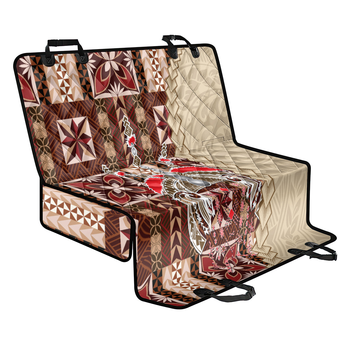 Samoa Tapau Back Car Seat Cover Samoan Siapo Pattern - Wonder Print Shop