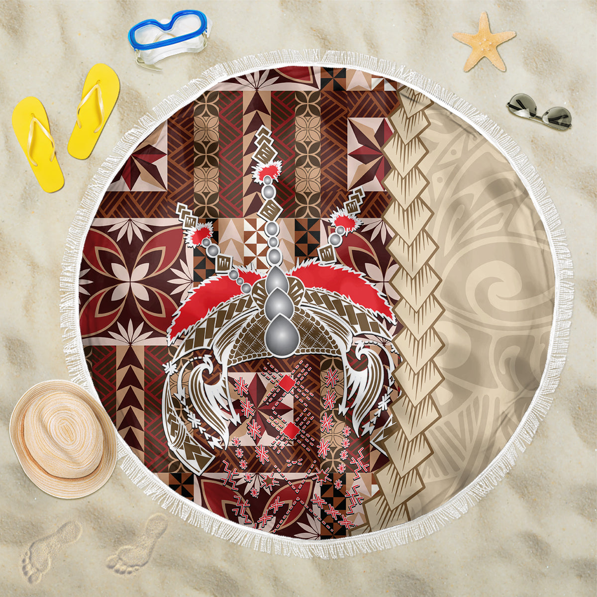 Samoa Tapau Beach Blanket Samoan Siapo Pattern - Wonder Print Shop