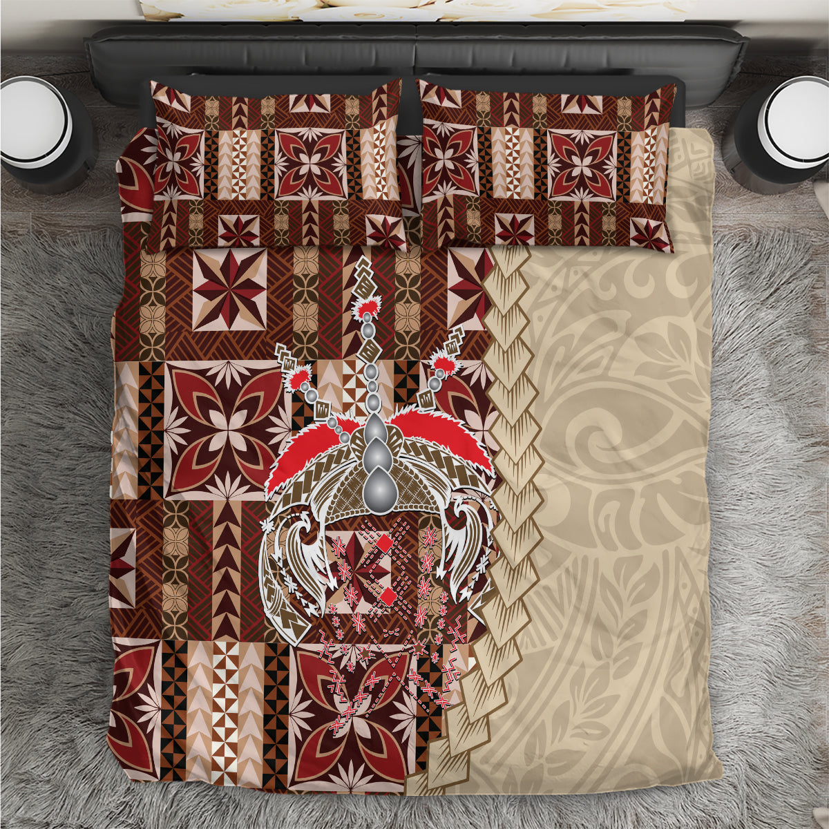 Samoa Tapau Bedding Set Samoan Siapo Pattern - Wonder Print Shop