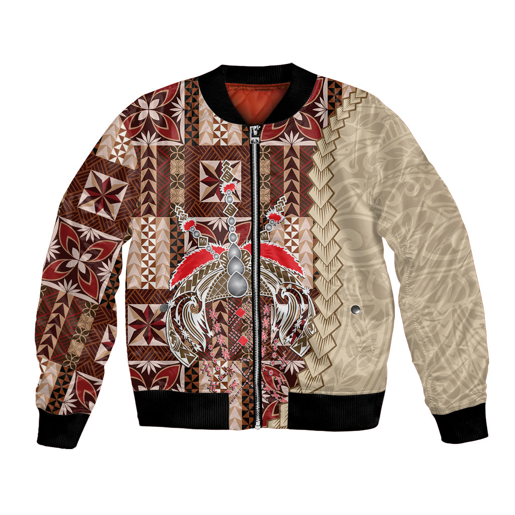 Samoa Tapau Bomber Jacket Samoan Siapo Pattern - Wonder Print Shop
