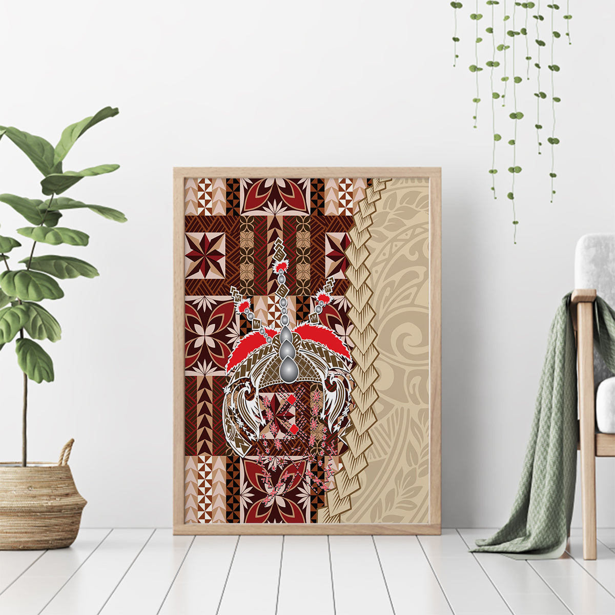 Samoa Tapau Canvas Wall Art Samoan Siapo Pattern - Wonder Print Shop