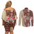 Samoa Tapau Couples Matching Off Shoulder Short Dress and Long Sleeve Button Shirt Samoan Siapo Pattern - Wonder Print Shop