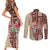 Samoa Tapau Couples Matching Short Sleeve Bodycon Dress and Long Sleeve Button Shirt Samoan Siapo Pattern - Wonder Print Shop