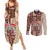 Samoa Tapau Couples Matching Summer Maxi Dress and Long Sleeve Button Shirt Samoan Siapo Pattern - Wonder Print Shop