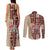 Samoa Tapau Couples Matching Tank Maxi Dress and Long Sleeve Button Shirt Samoan Siapo Pattern - Wonder Print Shop