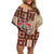 Samoa Tapau Family Matching Off Shoulder Short Dress and Hawaiian Shirt Samoan Siapo Pattern - Wonder Print Shop