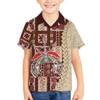 Samoa Tapau Kid Hawaiian Shirt Samoan Siapo Pattern - Wonder Print Shop