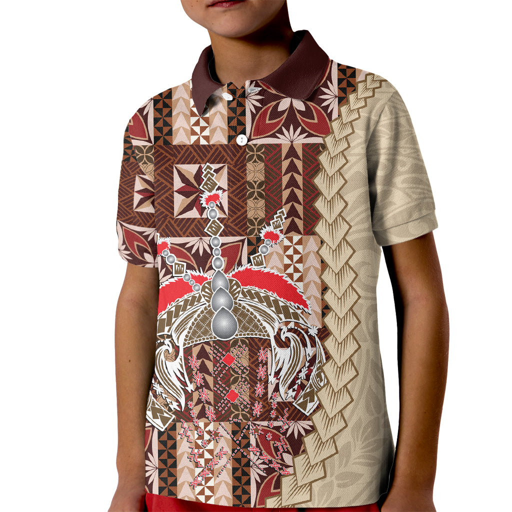Samoa Tapau Kid Polo Shirt Samoan Siapo Pattern - Wonder Print Shop