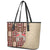 Samoa Tapau Leather Tote Bag Samoan Siapo Pattern - Wonder Print Shop
