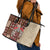 Samoa Tapau Leather Tote Bag Samoan Siapo Pattern - Wonder Print Shop