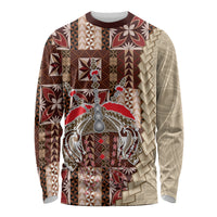 Samoa Tapau Long Sleeve Shirt Samoan Siapo Pattern - Wonder Print Shop