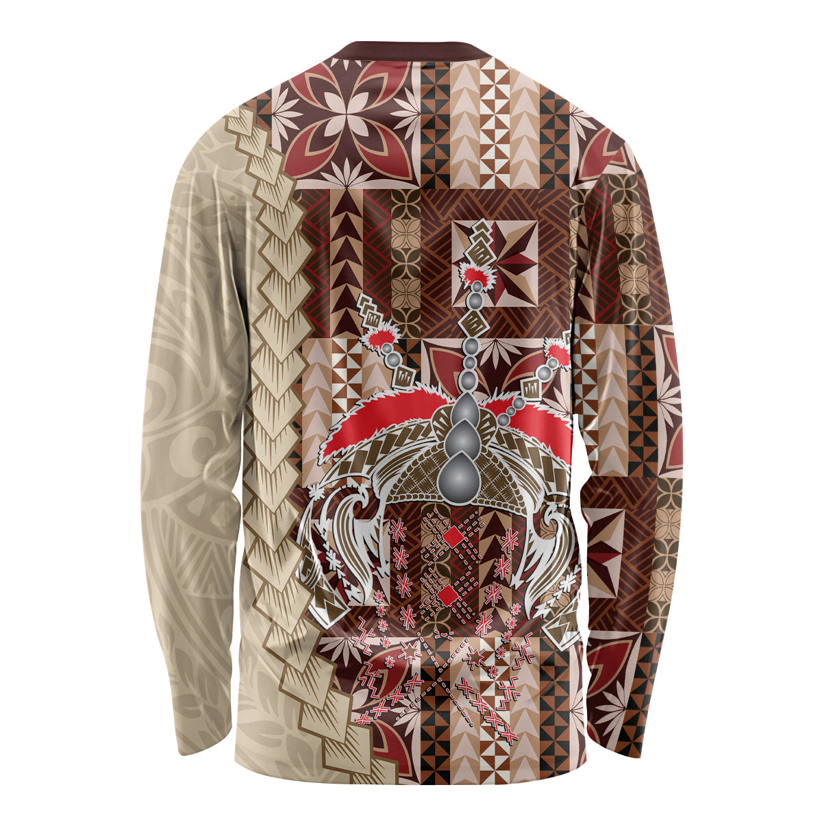 Samoa Tapau Long Sleeve Shirt Samoan Siapo Pattern - Wonder Print Shop