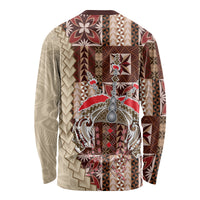 Samoa Tapau Long Sleeve Shirt Samoan Siapo Pattern - Wonder Print Shop