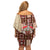 Samoa Tapau Off Shoulder Short Dress Samoan Siapo Pattern - Wonder Print Shop