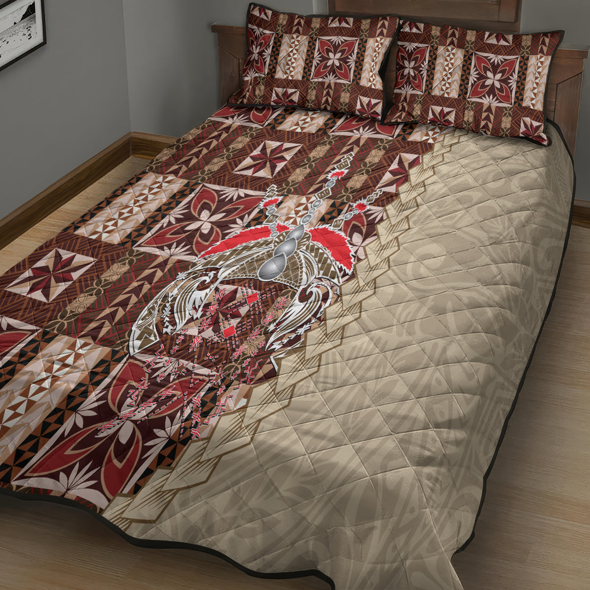 Samoa Tapau Quilt Bed Set Samoan Siapo Pattern - Wonder Print Shop