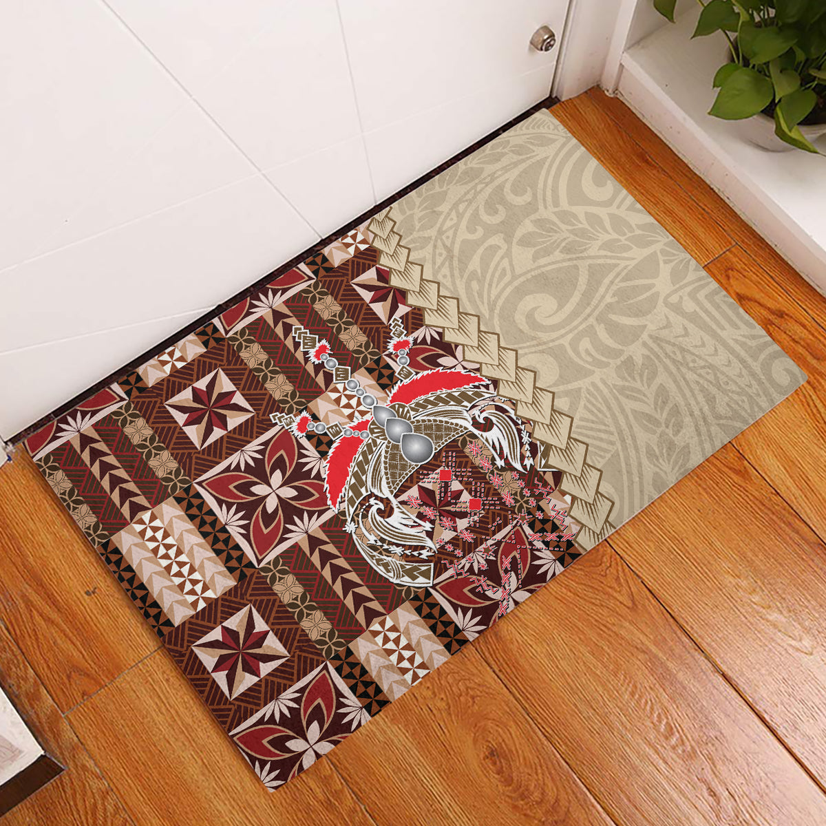 Samoa Tapau Rubber Doormat Samoan Siapo Pattern - Wonder Print Shop