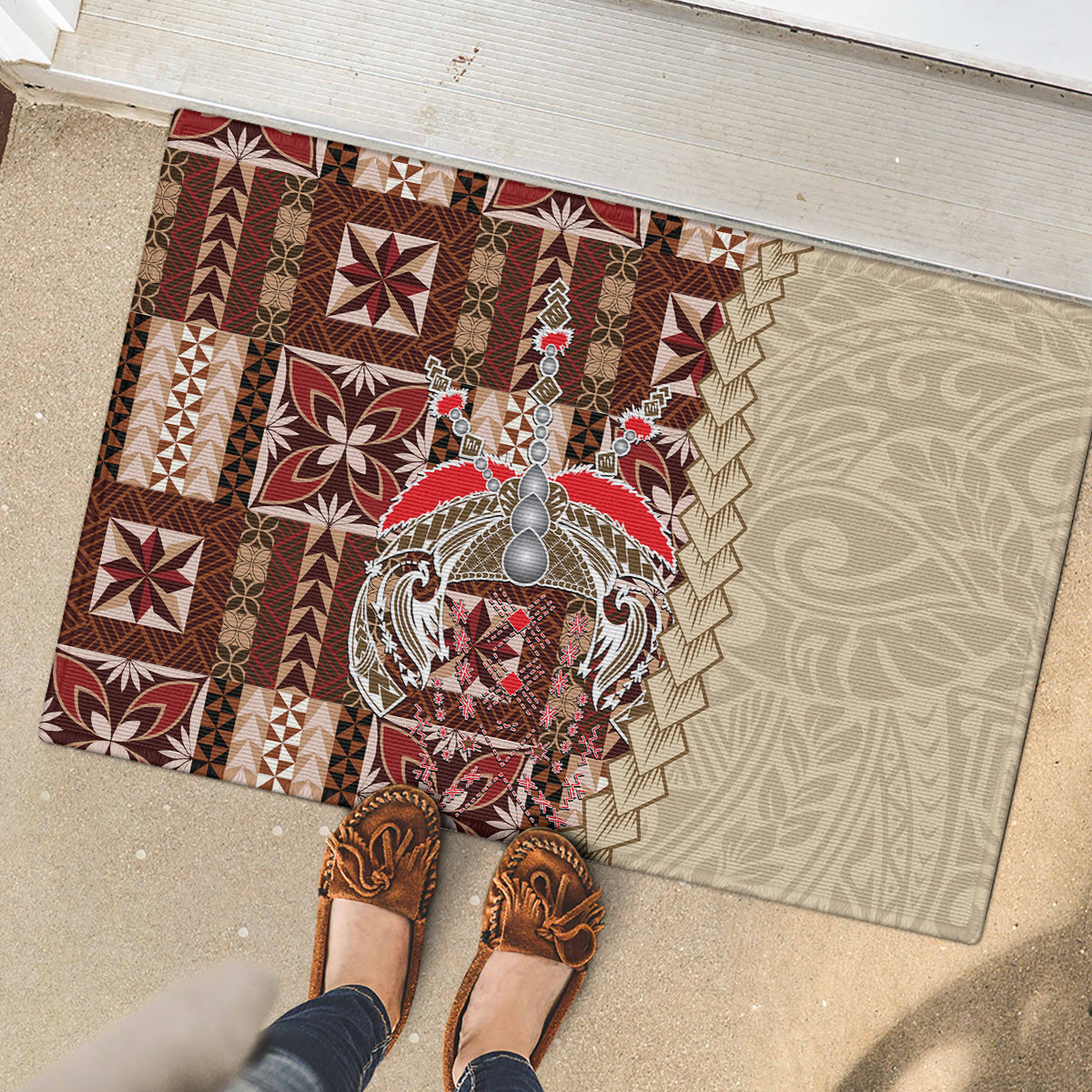 Samoa Tapau Rubber Doormat Samoan Siapo Pattern - Wonder Print Shop