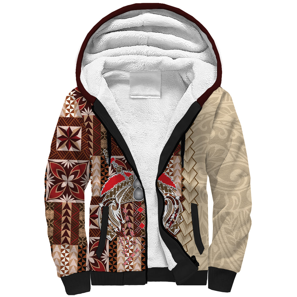 Samoa Tapau Sherpa Hoodie Samoan Siapo Pattern - Wonder Print Shop