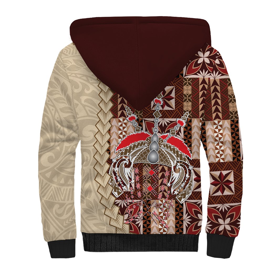 Samoa Tapau Sherpa Hoodie Samoan Siapo Pattern - Wonder Print Shop