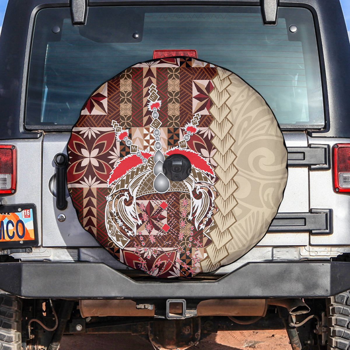 Samoa Tapau Spare Tire Cover Samoan Siapo Pattern - Wonder Print Shop