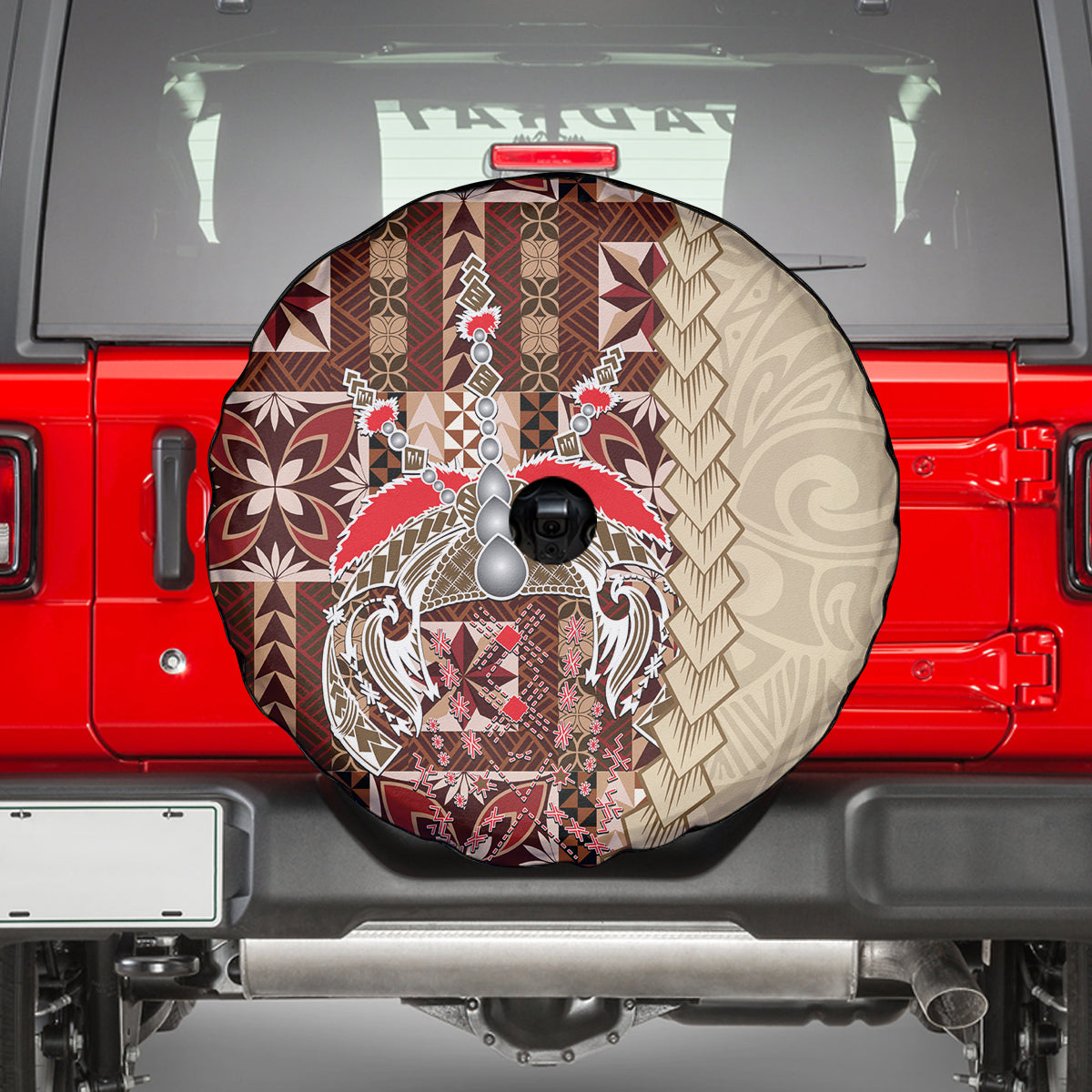 Samoa Tapau Spare Tire Cover Samoan Siapo Pattern - Wonder Print Shop