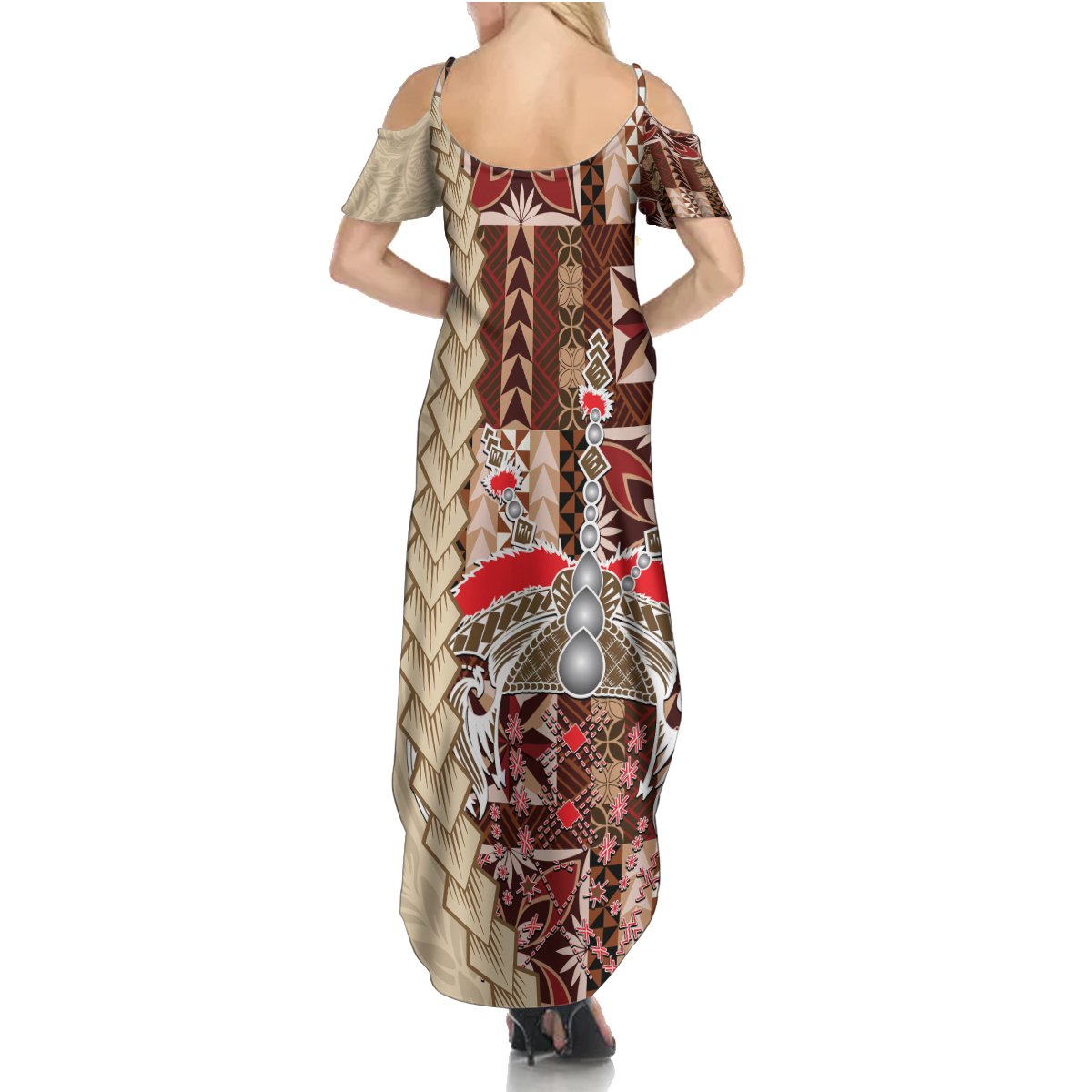 Samoa Tapau Summer Maxi Dress Samoan Siapo Pattern - Wonder Print Shop