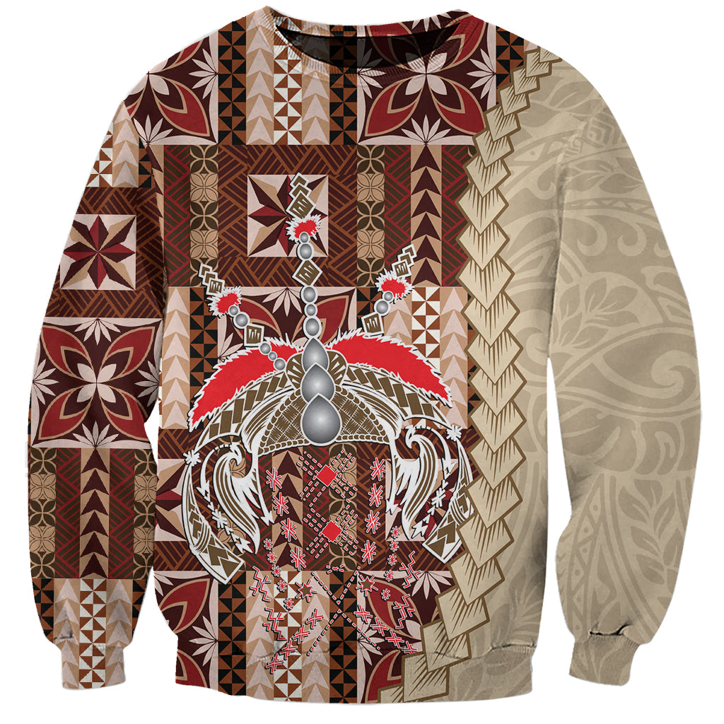 Samoa Tapau Sweatshirt Samoan Siapo Pattern - Wonder Print Shop