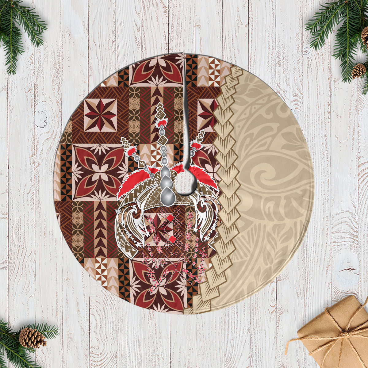 Samoa Tapau Tree Skirt Samoan Siapo Pattern - Wonder Print Shop