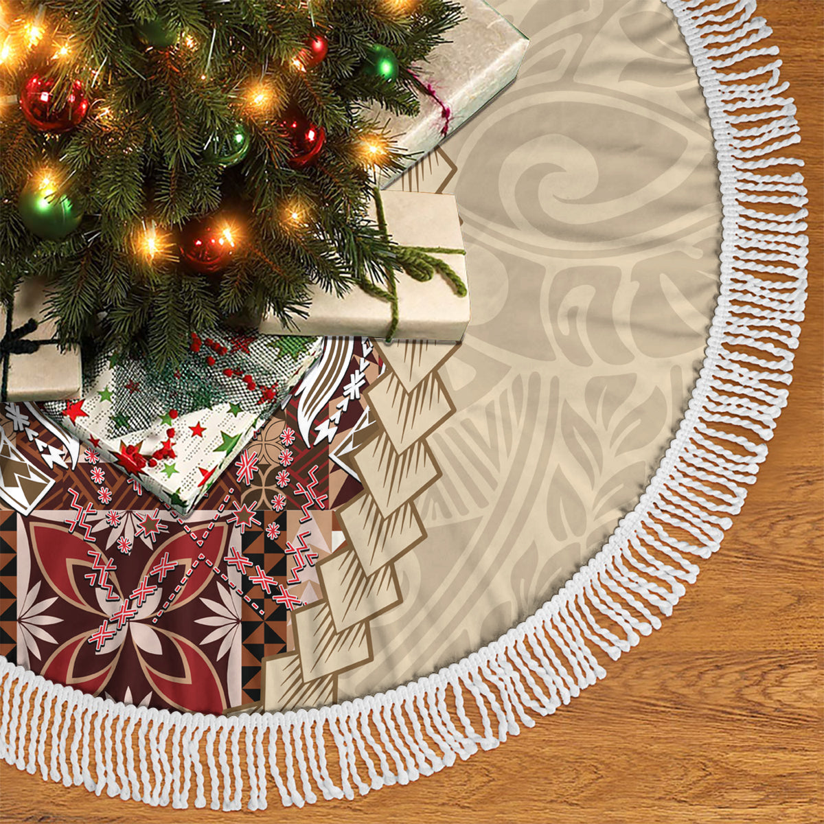 Samoa Tapau Tree Skirt Samoan Siapo Pattern - Wonder Print Shop