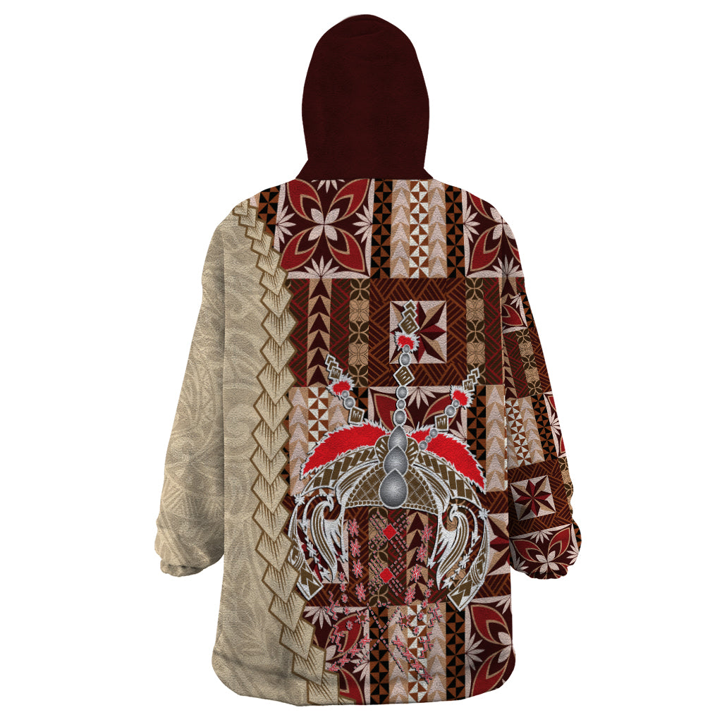 Samoa Tapau Wearable Blanket Hoodie Samoan Siapo Pattern - Wonder Print Shop