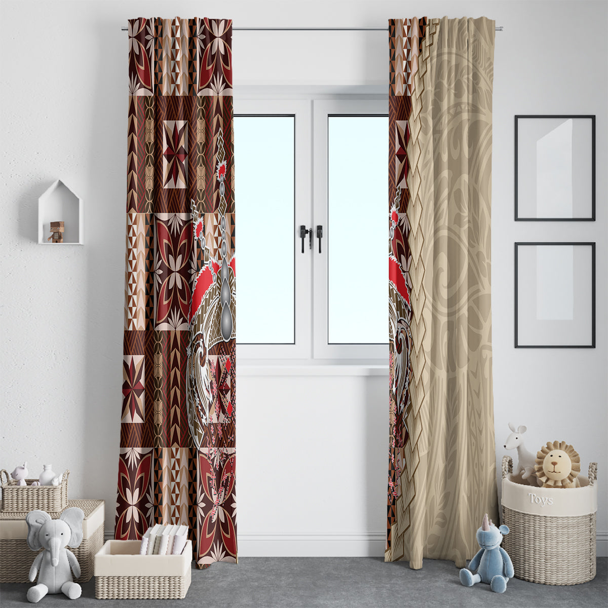 Samoa Tapau Window Curtain Samoan Siapo Pattern - Wonder Print Shop