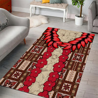Samoa Siapo Area Rug Tapa Pattern Mix Ula Fala Hibiscus - Wonder Print Shop