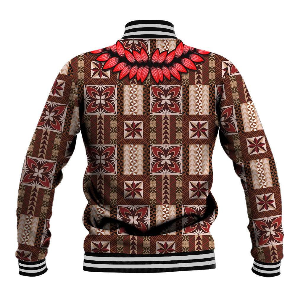 Samoa Siapo Baseball Jacket Tapa Pattern Mix Ula Fala Hibiscus - Wonder Print Shop