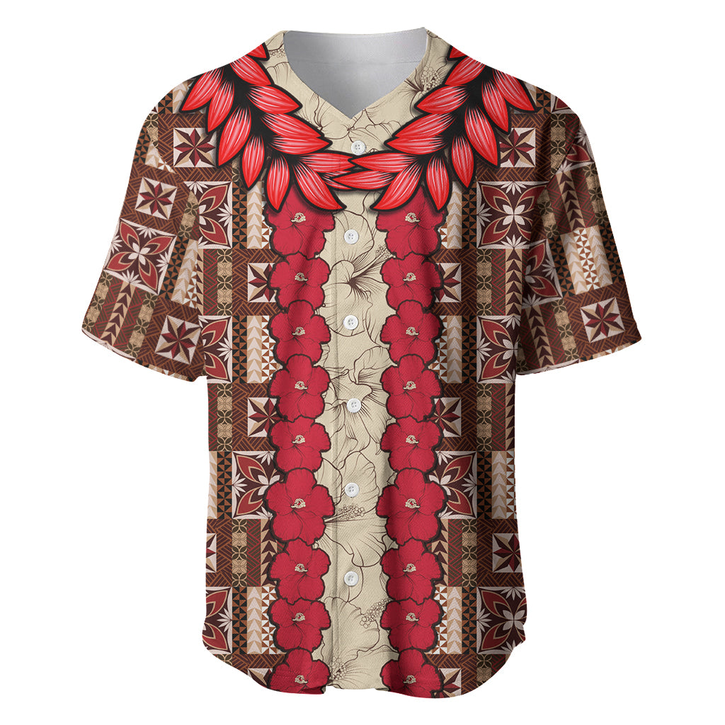 Samoa Siapo Baseball Jersey Tapa Pattern Mix Ula Fala Hibiscus - Wonder Print Shop