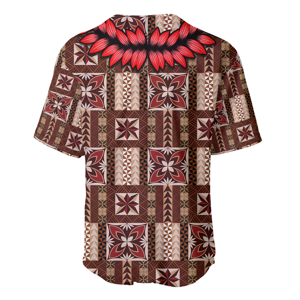Samoa Siapo Baseball Jersey Tapa Pattern Mix Ula Fala Hibiscus - Wonder Print Shop